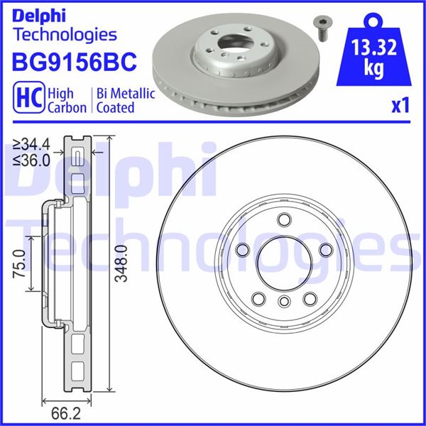 FREN DİSKİ Bİ-METALİK ALÜMİNYUM GÖVDELİ TEKLİ ÖN BMW 5 SERİES.6 SERİES.7 SERİES 02/2008-10/2018