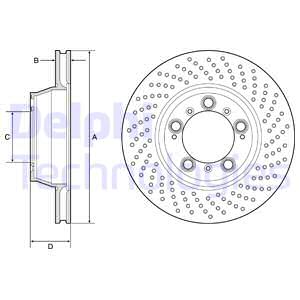 FREN DİSKİ TEKLİ PAKET - BOYALI. DELİKLİ ARKA PORSCHE 911 06/2008