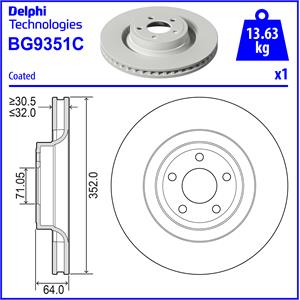 FREN DİSKİ TEKLİ PAKET - BOYALI. DELİKLİ ÖN FORD MUSTANG 01/2015