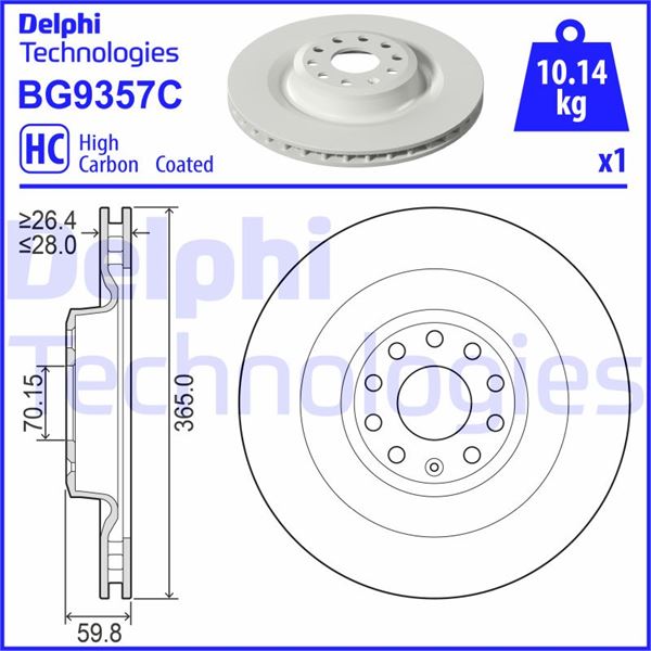 FREN DİSKİ TEKLİ PAKET - BOYALI. DELİKLİ ARKA TESLA MODEL X 09/2015