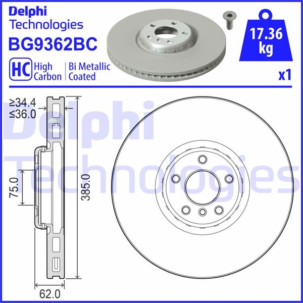 FREN DİSKİ Bİ-METALİK ALÜMİNYUM GÖVDELİ TEKLİ ÖN BMW X5 SERİES.X6 SERİES 10/2007-07/2019