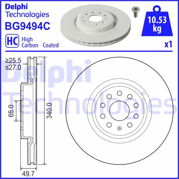 FREN DİSKİ TEKLİ PAKET - BOYALI. DELİKLİ ÖN AUDI Q4 // SKODA ENYAQ İV // VW ID.4.ID.5 05/2020