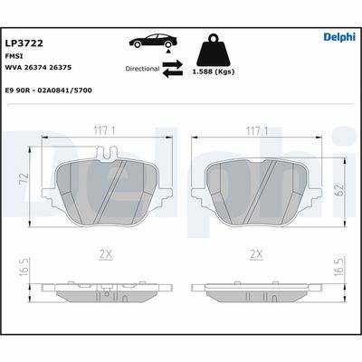 FREN BALATASI ARKA MERCEDES W206 S206 X254 W223 V223