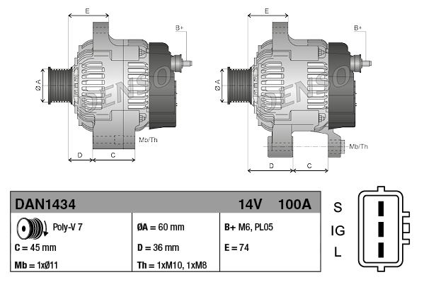 ALTERNATOR TOYOTA AVENSIS 97-03