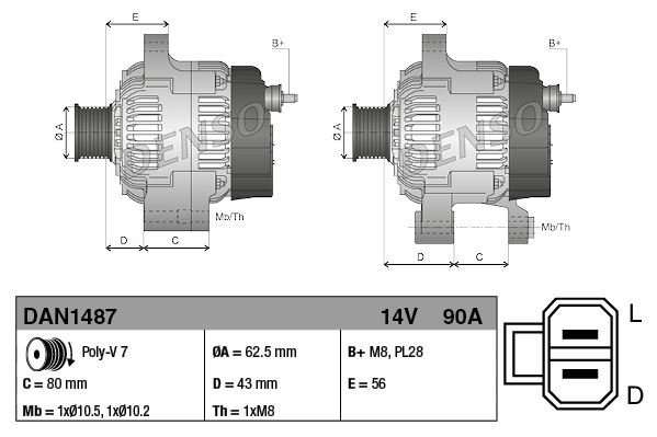 ALTERNATOR ISUZU D-MAX I 02-12
