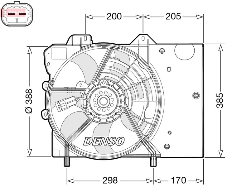 FAN MOTORU KOMPLE P2008-P207-P208-P301-C-ELYSEE-C2-C3-CROSSLAND 1.2-1.4-1.6