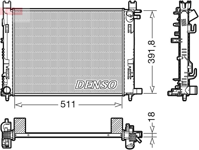 MOTOR SU RADYATORU CAPTUR I 12 CLIO IV 12 DOKKER 12 SYMBOL III 14 SANDERO II 12 0.9 TCE 1.2 TCE 1.5 DCI 1.6 506X414X18