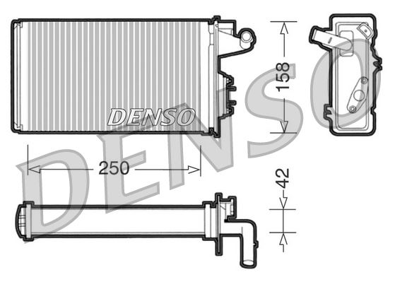 KALORİFER RADYATÖRÜ FIAT TEMPRA 95 01 TİPO 95 01 ALFA ROMEO 145 95 01 146 94 01 155 92 97 250X157X42