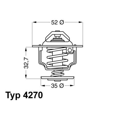 TERMOSTAT 60C FORD-OTOSAN TERMOSTAT-TRANSIT M12-M15 51.9X34X35