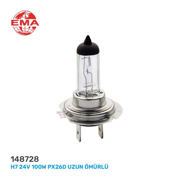 HALOGEN AMPUL UZUN ÖMÜRLÜ H7 24V 100W PX26D