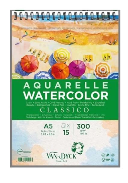 VAN DYCK CLASSICO DOKULU SULUBOYA BLOK 300GR A5 15