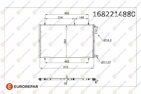 KLİMA RADYATÖRÜ KONDENSER PEUGEOT P206 98 09 1.1-1.4-1.6-2.0-1.4HDI-1.6HDI