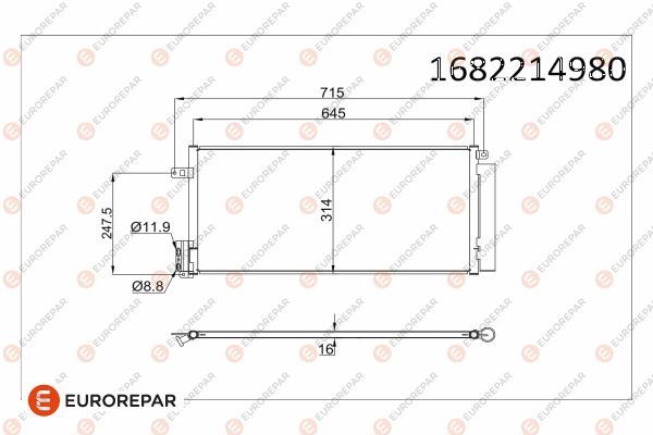KLIMA RADYATORU OPEL CORSA D-COMBO 06 FIAT GRANDE PUNTO-BRAVO II-LINEA 1.3-1.7 CDTI-MTJ 1.6T 625X295X16