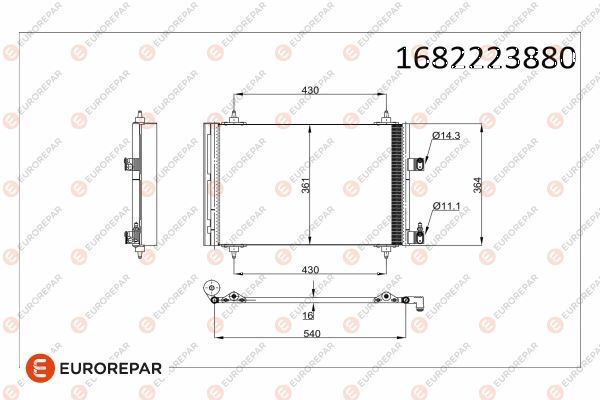 KLİMA RADYATÖRÜ KONDENSER PEUGEOT P307-P307 SW CITROEN C4-C5 2.0 HDI