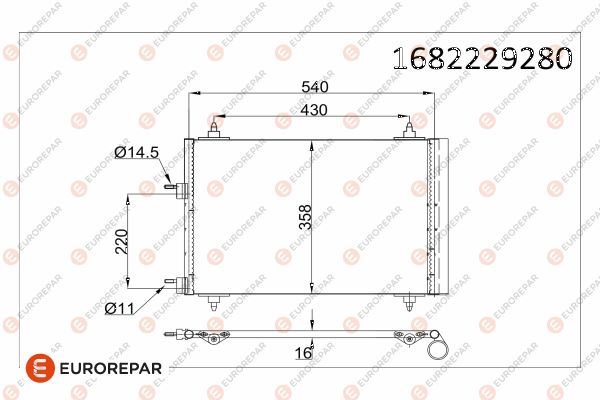 KLİMA RADYATÖRÜ KONDENSER PEUGEOT P307-P307 BREAK-P307 SW C4 04 11 C5 01 04 1.6-2.0 HDI