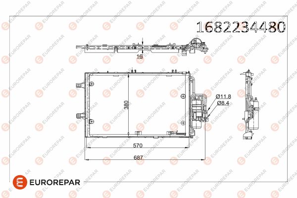 KLİMA RADYATÖRÜ KONDENSERİ CORSA C-COMBO C-TIGRA B 00 1.0-1.2-1.4 540X382X16