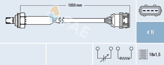 OKSİJEN SENSÖR ÖN OTA4F-5C2 VOLVO S40 1.9T4 2.0T 97-00 V40 1.9T4 2.0T 97-00 1039MM