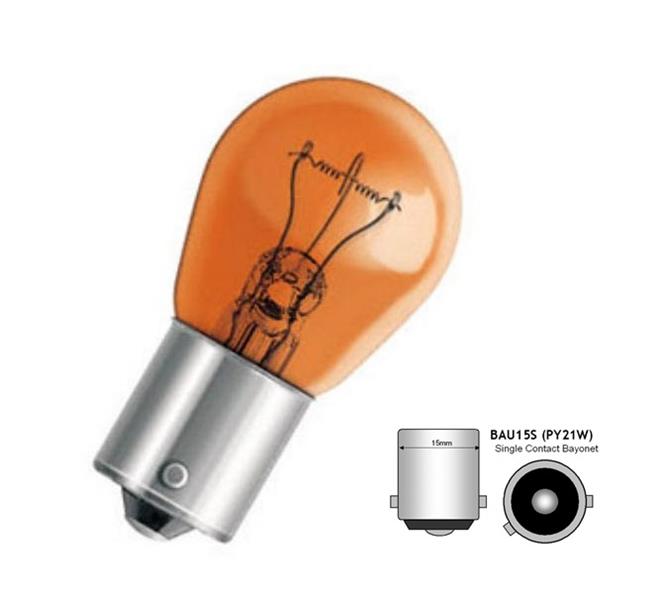93 S25 BAU15S 24V. 21W. TURUNCU D. CAM