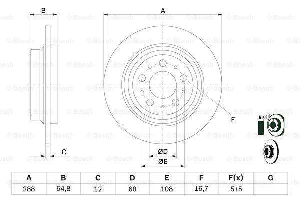 ARKA FREN AYNASI VOLVO S60 01-10 S70 01-05 S80 98-06 XC70 00-07 288X12X5DL DELYKLY 986478495-DF4066