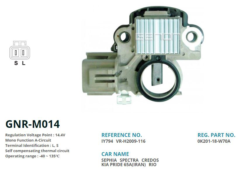 12V KIA RIO-SEPHIA 1.6L L S