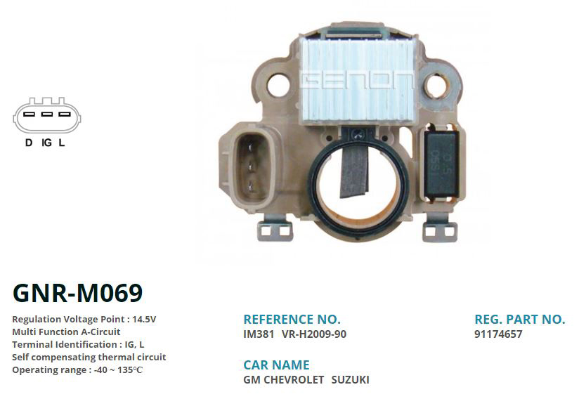 12V GM-CHEVROLET-SUZUKI A5TA3891 IG L