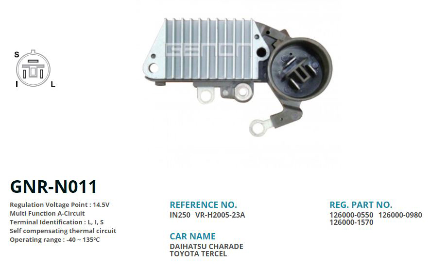 12V DAIHATSU CHARADE-TOYOTA 57.5MM L I S