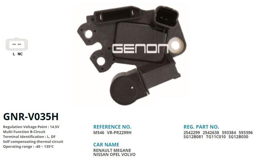 12V RENAULT MEGANE-LAGUNA-NISSAN PRIMERA-OPEL-VOLVO L DF