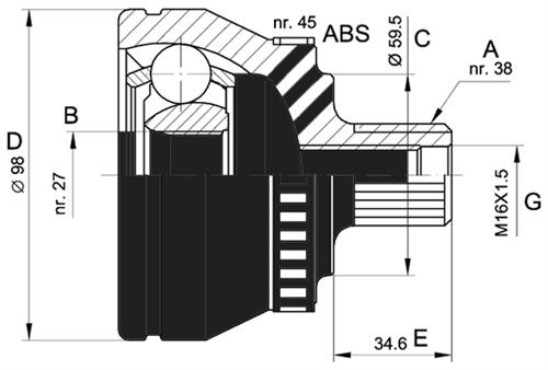 X AKS KAFASI DIŞ A4 04 ABS Lİ