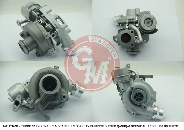 TURBO ŞARJ RENAULT MEGANE III MEGANE IV FLUENCE DACIA DUSTER QASHQAI SCENİC III 1.5DCI 110 BG EURO 6 2013