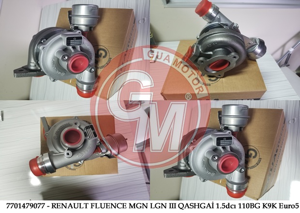 TURBO ŞARJ RENAULT MEGAN III 09 FLUENCE 09 LAGUNA III 07 15 SCENIC III 09 NISSAN JUKE 10 QASHQAI 07 15 DACIA DUSTER 10 1.5DCİ 110 BG