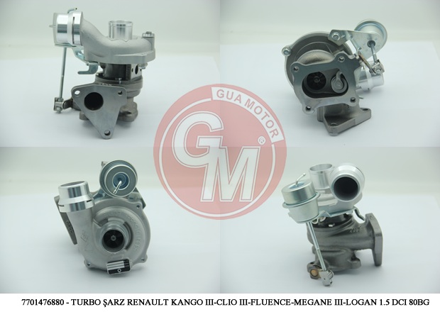 TURBO ŞARJ RENAULT CLIO III 10 CLIO IV 12 21 FLUENCE 10 MEGANE II 05 10 MEGANE III 08 14 SYMBOL II 08 DUSTER 10 DOKKER 12 MICRA III K12 05 10 NOTE E11. NE11 10 12 1.5DCİ 80-86 PS