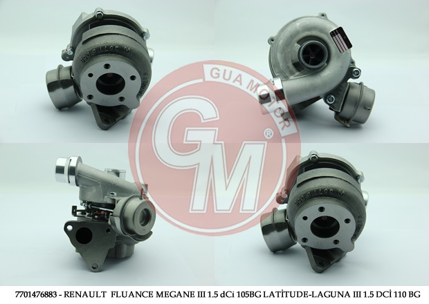 TURBO ŞARJ RENAULT CLİO III MEGANE II MEGANE III 1.5 DCİ 105 BG LATİTUDE-LAGUNA III 1.5 DCİ 110 BG