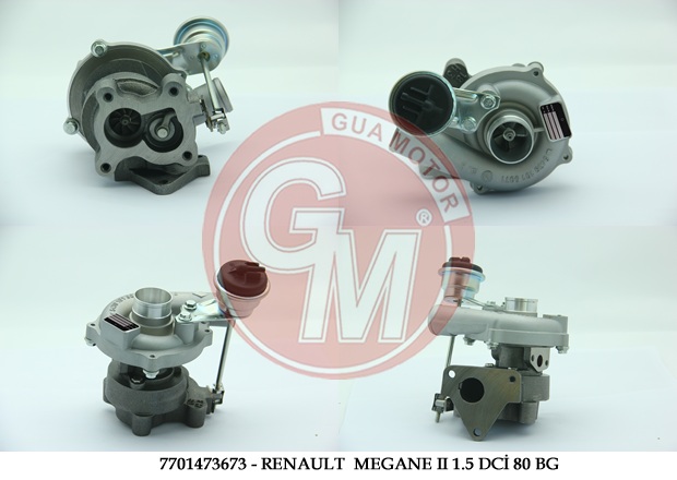 TURBO KOMPLE CLIO II 01 SYMBOL 01 KANGOO 02 MEGANE II 03 SCENIC II 03 ALMERA-MICRA 03 1.5DCİ K9K 80 BG
