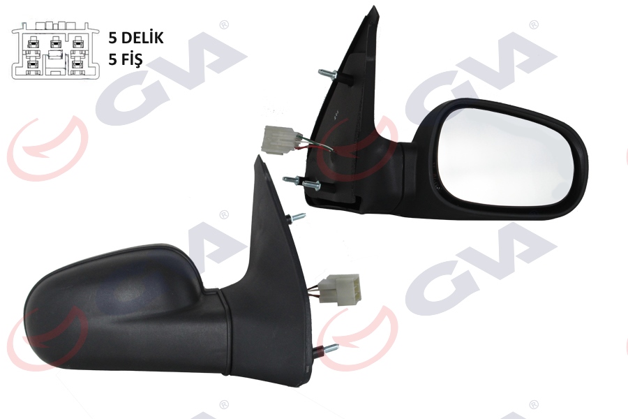 DIŞ DİKİZ AYNASI SAĞ CLIO 94-98 ELEKTRİKLİ ISITMALI BOMBELİ CAM 5 FİŞ VM-126EHR