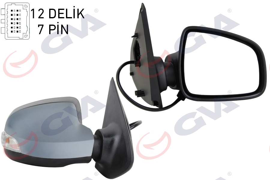 DIŞ DİKİZ AYNASI SAĞ SYMBOL-SANDERO 13 ELEKTRİKLİ ISITMALI SİNYALLİ ASTARLI KONVEKS 7 FİŞ VM-6129EHPSR