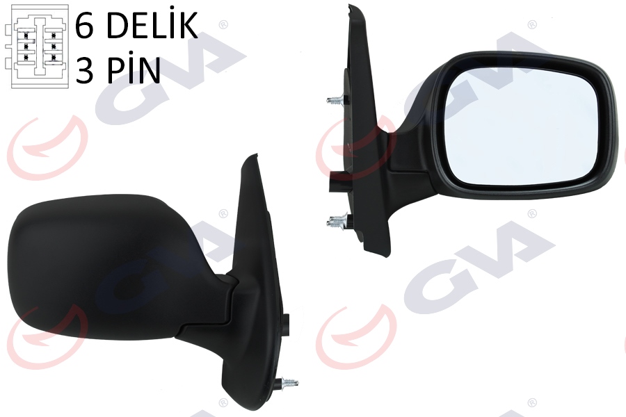 DIŞ DİKİZ AYNASI SAĞ KANGOO 01 ELEKTRİKLİ ISITMALI ASFERİK 5 FİŞ VM-132NEHR