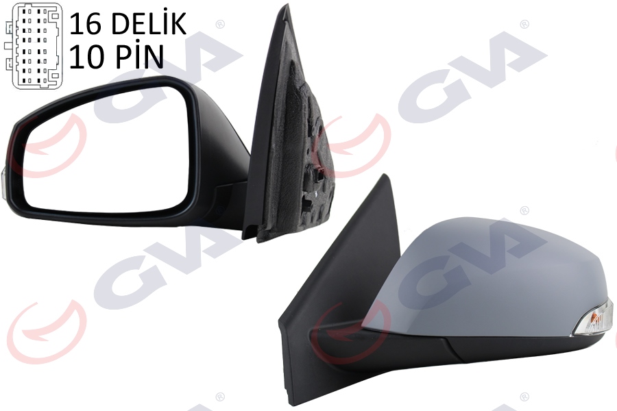 DIŞ DİKİZ AYNASI SOL LAGUNA 07 ELEKTRİKLİ ISITMALI SİNYALLİ KATLANIR ASTARLI ASFERİK MAVİ CAM 10 FİŞ VM-6134EBSAL