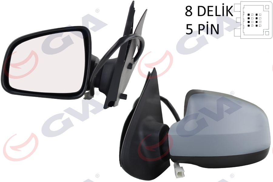 DIŞ DİKİZ AYNASI SOL LOGAN SANDERO-MCV 12 ELEKTRİKLİ ISITMALI ASTARLI KONVEKS VM-6804EHPL