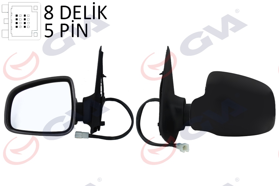 DIŞ DİKİZ AYNASI SOL SANDERO STEPWAY 12 ELEKTRİKLİ SİYAH KAPAK KONVEKS VM-6804EHL