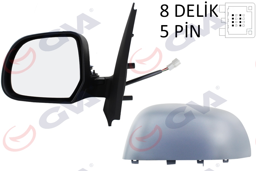 DIŞ DİKİZ AYNASI SOL DOKKER-LODGY 12 ELEKTRİKLİ ISITMALI ASTARLI KONVEKS 5 FİŞ VM-6803EHPL