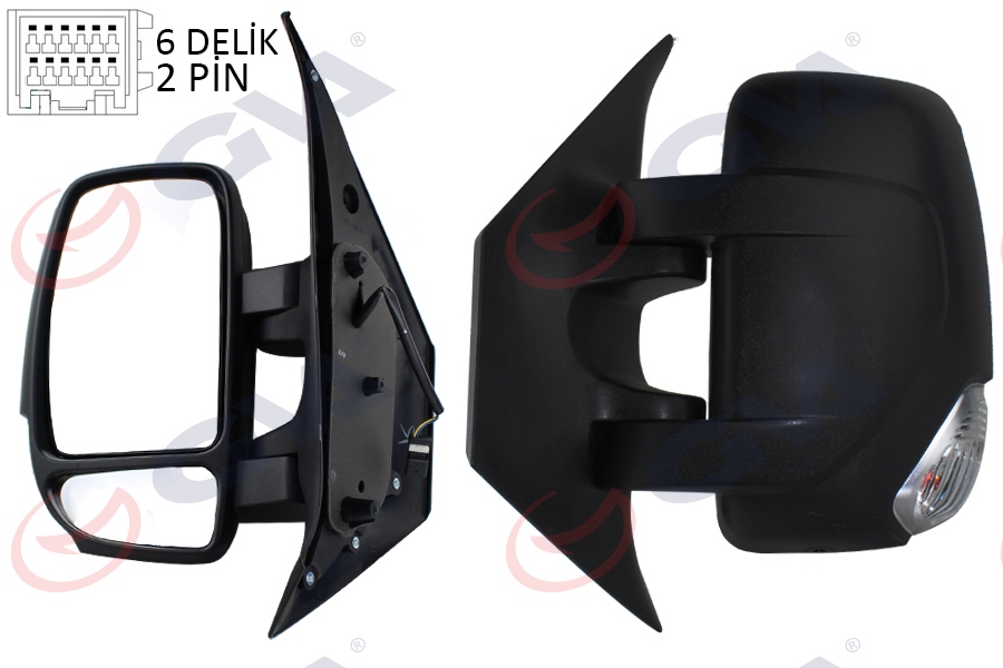 DIŞ DİKİZ AYNASI SOL MASTER-MOVANO 10 MEKANİK DOKUNMATİK SİNYALLİ KONVEKS VM-971L