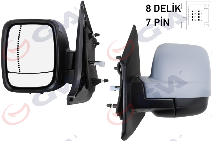 DIŞ DİKİZ AYNASI SOL TRAFIC-VİVARO 14 ELEKTRİKLİ ISITMALI ASTARLI ASFERİK 5 FİŞ VM-976EHPAL