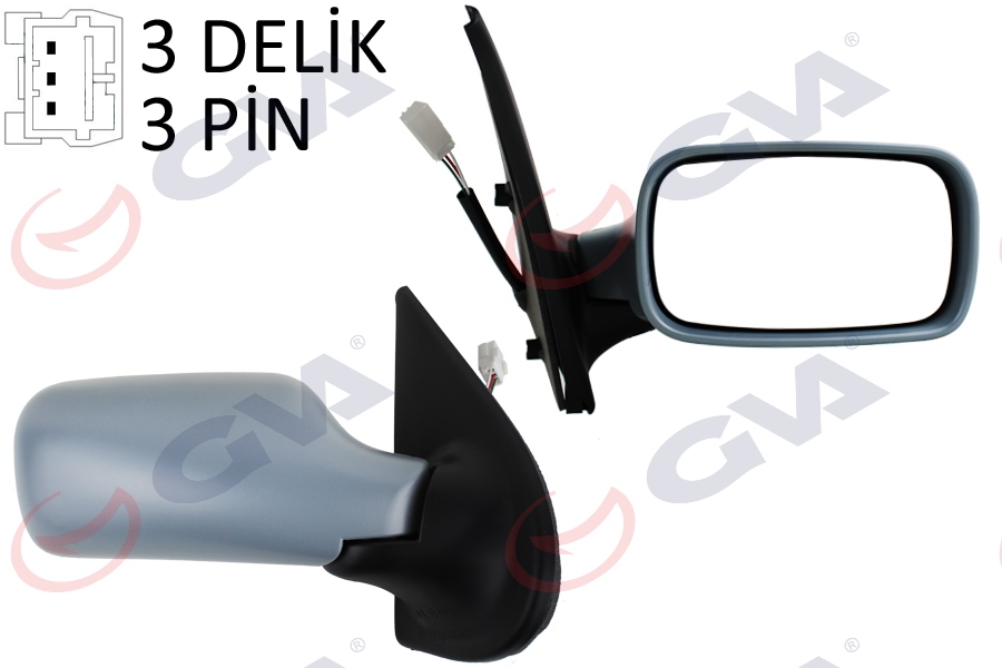 DIŞ DİKİZ AYNASI SAĞ PALIO 98 ELEKTRİKLİ ISITMALI ASTARLI KONVEKS 3 FİŞ VM-155EP-5DR