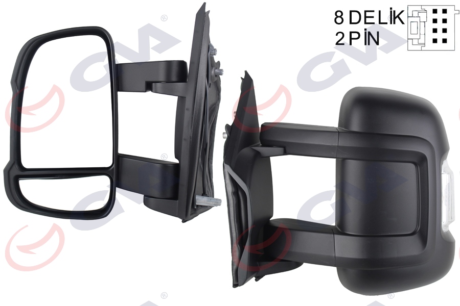 DIŞ DİKİZ AYNASI SOL DUCATO-BOXER-JUMPER 06 MEKANİK SİNYALLİ ORTA UZUN KOL KONVEKS VM-6202L
