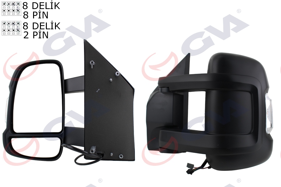 DIŞ DİKİZ AYNASI SOL DUCATO-BOXER-JUMPER 06 ELEKTRİKLİ ISITMALI SİNYALLİ UZUN KOL KONVEKS VM-6203NEHSL