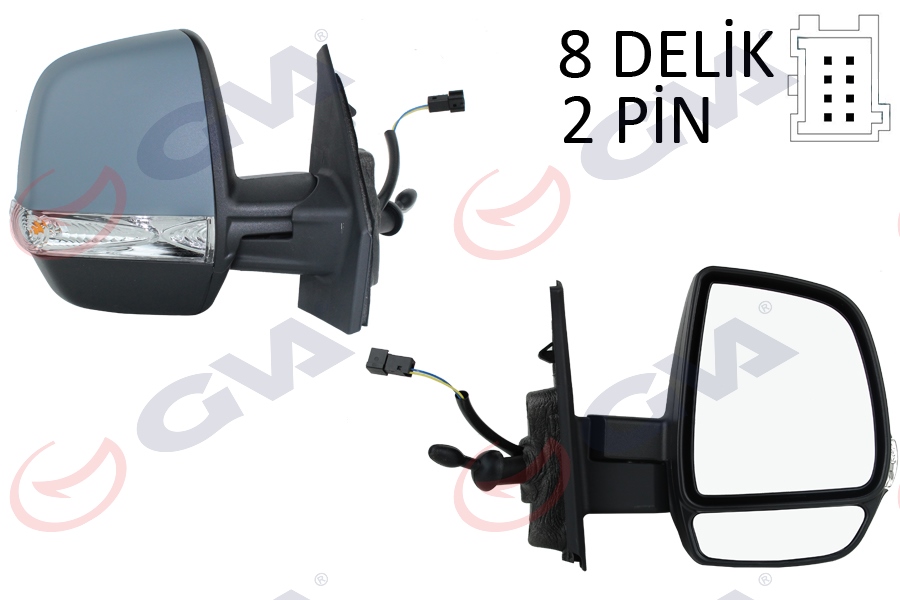 DIŞ DİKİZ AYNASI SAĞ DOBLO 11 OPEL COMBO D 12 18 MEKANİK SİNYALLİ ASTARLI ÇİFT CAM KONVEKS VM-669PR