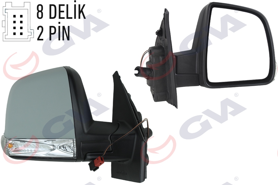 DIŞ DİKİZ AYNASI SOL DOBLO 11 MEKANİK SİNYALLİ TEK CAMLI KONVEKS VM-668PL