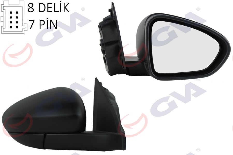 DIŞ DİKİZ AYNASI SAĞ EGEA 15- ELEKTRİKLİ ISITMALI SENSÖRLÜ DESENLİ KONVEKS 7 FİŞ