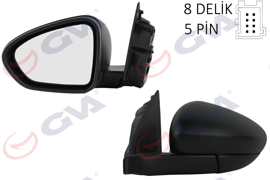 DIŞ DİKİZ AYNASI SOL EGEA 15- ELEKTRİKLİ ISITMALI DESENLİ KONVEKS 5 FİŞ