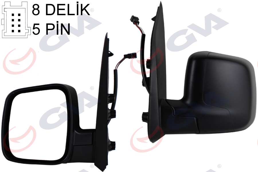 DIŞ DİKİZ AYNASI SOL FIORINO-BIPPER-NEMO 07 ELEKTRİKLİ ISITMALI KONVEKS 5 FİŞ VM-6115EHL